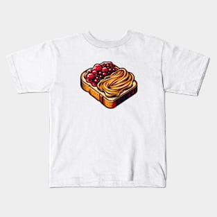 Peanut Butter And Jelly Sandwich Toast Breakfast Yummy Vintage Kawaii Kids T-Shirt